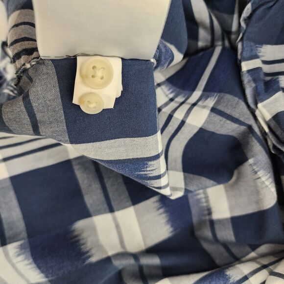 Banana Republic Mens Shirt Large Camden Fit Blue White Long Sleeve Button Cotton - Picture 9 of 10